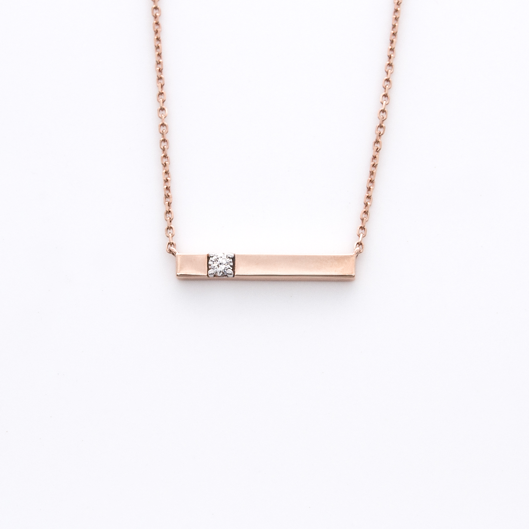 Bar Diamond Pendant w Chain